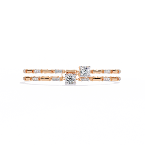 สร้อยข้อมือทองคำแท้9K ประดับเพชรแท้หรูหราประกายคู่สำหรับงานครบรอบและงานปาร์ตี้ - Product Image 3