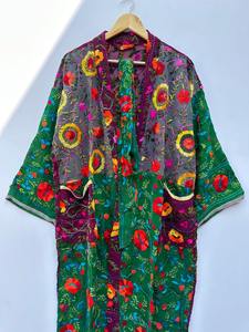 Kimono bordado bata, Kimono indio bata, bata de espejo, Kimono de lana, bata Fulkari, Kimono bordado, Kimono Phulkari, - Product Image 4