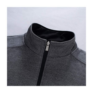 Nuevo Chándal Deportivo para Hombre, Corte Ajustado, Casual, Invernal, Sostenible, Transpirable, de Poliéster, con Paneles Negros Lisos y Cierre de Cremallera - Product Image 5