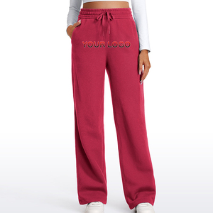 OEM/ODM High Quality 100% Cotton Lightweight Pockets Wide Leg Sports <b>Jogger</b> Pants Custom Embriordery Logo Loose Fit Sweatpants - Product Image 1