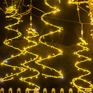 Esterno LED RGB festone colorato meteorite appeso X'mas filo di albero luce a sospensione per festa di festa di nozze paesaggio di natale - Product Image 4