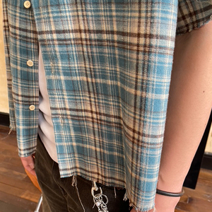 Camisa de talla grande para hombre, Camisa de franela a cuadros, camisa de manga larga con botones Retro de alta calidad OEM - Product Image 6