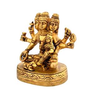 Laiton seigneur Dattatreya idole Bhagwan Datta Murti Statue pour la maison Pooja bureau décor Trimurti | Poids 1.4 kg - Product Image 4