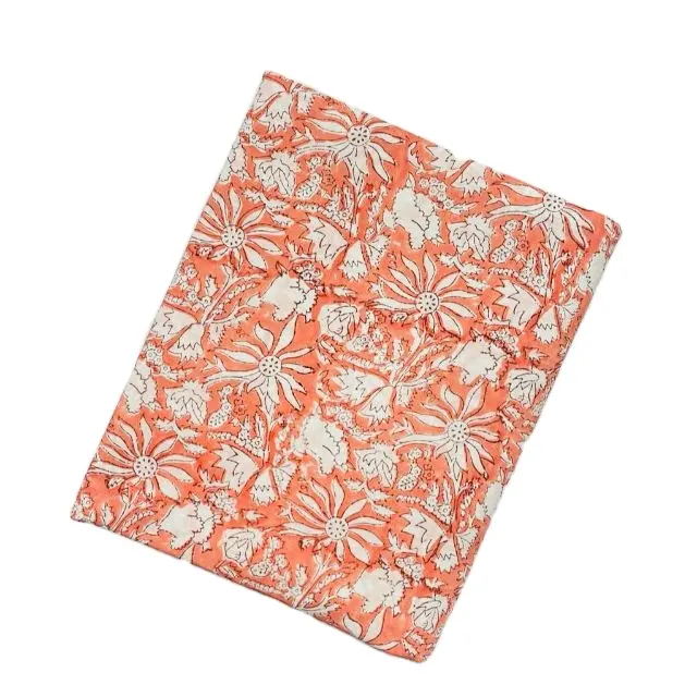 Pemasok India kain katun blok tangan terbaik beli dengan harga grosir pada pesanan jumlah besar kain katun cetak bunga