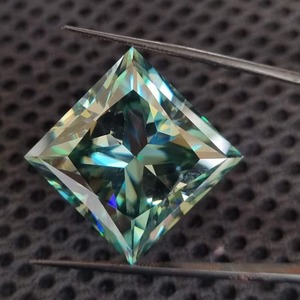 Blue Moissanite Princess Cut Moissanite Diamond Handmade 38.25 CT Making For Pendant other diamond Necklace - Product Image 1