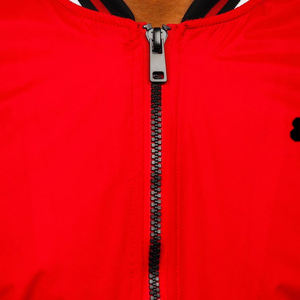 แจ็กเก็ตบอมเบอร์แบบตั้งได้สำหรับผู้ชายเสื้อแจ็กเก็ตบอมเบอร์มีซิปสีพื้นสไตล์ไฮสตรีทระบายอากาศได้ดี - Product Image 5