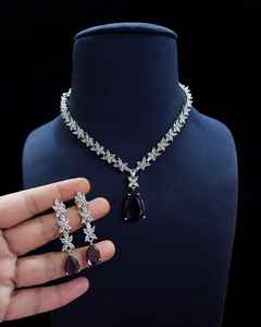 Top fabricant indien AD CZ classique collier à la mode ensemble pendentif perle multicolore pour les bijoux ethniques des femmes - Product Image 5