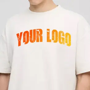 Camiseta tejida de diseño liso de gran tamaño de algodón 100% para hombre, impresión Digital con logotipo personalizado impreso, de talla grande para hombre - Product Image 2