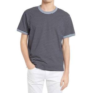 Buena calidad, último diseño, rayas, nuevo estilo de moda, servicio OEM, ropa para hombres, camisetas para hombres, camisetas de manga corta de algodón 100% - Product Image 6