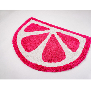 Modern Luxury Half-Circle Bathmat Vibrant Citrus-Inspired Cotton Handmade Washable Fresh Living Room Hotel Decor for Home Use - Product Image 1