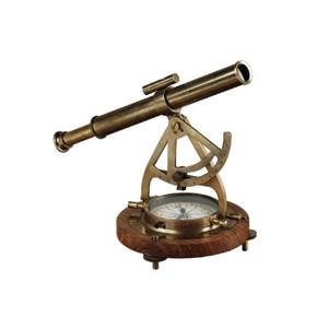 Télescope nautique Alidade avec boussole en laiton Antique télescope polonais bureau marin et table à la maison Alidade Halloween article - Product Image 1