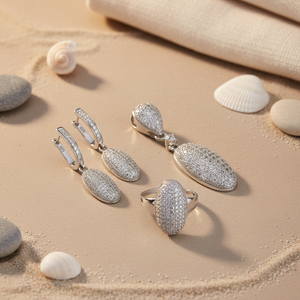 Juego de Joyería Clásica para Mujer en Plata 925 con Baño de Oro Rosa y Circonita Cúbica para Regalos de Boda y Fiesta - Product Image 3