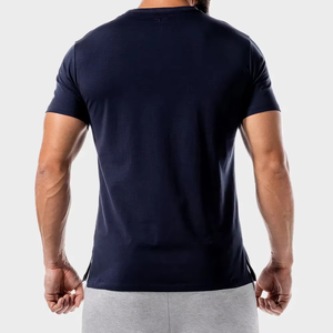 Ropa de verano y camiseta lisa transpirable para hombre con ajuste muscular para hombre, nueva camiseta activa para hombre para entrenamiento y ejercicio de gimnasio - Product Image 2