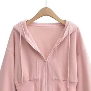Haute qualité 100% coton femmes sweats à capuche automne Streetwear court longueur sweat personnalisé imprimé conception avant respirant hiver - Product Image 2