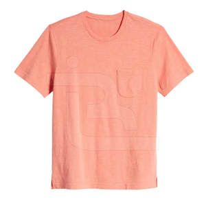 T-shirt unisexe à col en O en polyester/coton épais 100% coton tricoté coupe surdimensionnée avec poche impression personnalisée pour hommes - Product Image 4