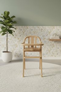 Chaise haute pour bébé en teck de qualité supérieure 3 en 1 Chaise d'alimentation réglable avec ceinture de sécurité - Product Image 2