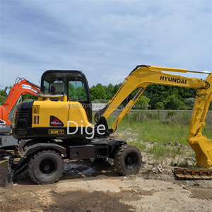 Excavadora de orugas de ruedas usada en buen estado, máquina usada de Corea de 6 toneladas, Hyundai de segunda mano, 2 unidades - Product Image 4