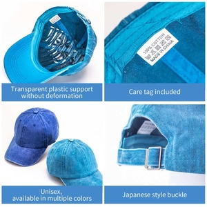 Venta al por mayor de sombreros de béisbol de poliéster/algodón Unisex desgastado vintage lavado con ácido bordado logotipo personalizado 6 paneles sombreros de papá en blanco - Product Image 2