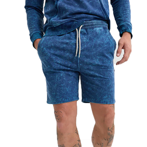 Short de lavage à l'acide respirant de couleur unie pour les derniers shorts de ceinture à cordon de serrage lourds pour les hommes - Product Image 1
