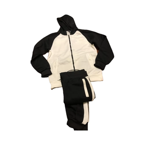 Chándal Atlético liso de 2 piezas, trajes deportivos de invierno de retazos, manga larga, cremallera completa, con capucha, pantalones de chándal para correr, estilo transpirable - Product Image 1