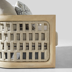 Grande promotion sur un ensemble de canapés en teck de design moderne et luxueux pour l'extérieur, haute qualité. - Product Image 4