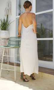 Atractivo largo nuevo estilo verano señoras cuello en V suelto sin mangas vestido de verano mujeres Boho Floral Maxi Casual largo Maxi vestido - Product Image 3