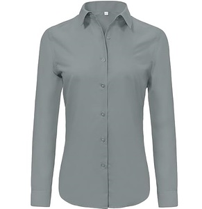 Blusas de Oficina a Cuadros con Logotipo Personalizado, Hechas de Algodón de Alta Calidad, Transpirables, de Manga Larga, Camisas de Vestir Formales para Reuniones de Trabajo, Más Vendidas - Product Image 1