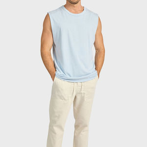 Camiseta sin mangas transpirable de talla grande para hombre, chaleco holgado sin mangas de secado rápido, chalecos deportivos de poliéster para gimnasio al aire libre hechos en Pakistán - Product Image 1
