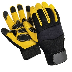 Gants de travail de mécanicien en cuir de chèvre industriel de haute qualité Gants mécaniques de sécurité à écran tactile - Product Image 1