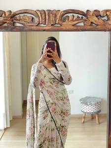 ชุดเดรสงานปาร์ตี้ Georgette Saree ดีไซเนอร์แบบบอลลีวูดสุดชิคสำหรับงานแต่งงานและกิจกรรมพิเศษ - Product Image 5