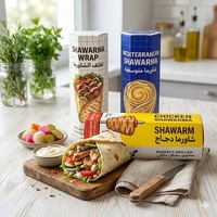 Boîte artisanale de Shawarma de poulet alimentaire imprimée personnalisée Boîte d'emballage de Shawarma en papier écologique Boîte à rouleaux de poulet à sandwich burrito arabe