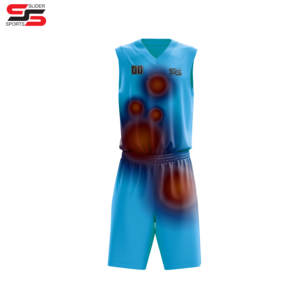 OEM Design 100% Polyester Basketball Uniform for Unisex Plus Size with Custom Heat-Transfer <b>Printed</b> Breathable Design - Product Image 6