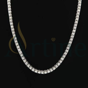 Collier de chaîne de tennis en diamant Moissanite VVS en argent sterling 925 pour hommes - Product Image 1