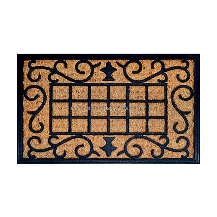 Rubber Backed Coir Mats Designed for Indoor and Outdoor Use Anti Slip Floor Door Mat with Rubber Backing Ecofriendly 75*120 cm