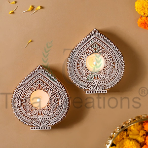 <b>Top</b> Selling Factory Price Handcrafted Wooden Block Print Tea Light Holders Christmas and Easter Occasion Export Quality - Product Image 4