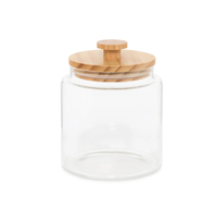 Boîte sèche en pot transparent blanc de 150ml 200ml avec couvercle en bois Boîte de stockage de nourriture populaire pour usage sec