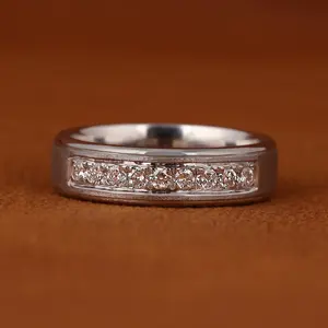 Bague en argent 925, unique, de haute qualité, alliance pour homme et femme, sertie de moissanite, pour fiançailles, bijoux de mode, anniversaire - Product Image 4
