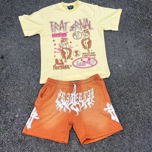 Ensemble de jogging vintage personnalisé pour homme, short délavé au soleil, respirant, coupe-vent, pour l'été, couleurs et tailles personnalisées, haute qualité - Product Image 3