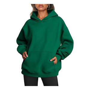 Sweat à capuche d'hiver pour femmes avec poche avant Couleur unie Sweat à capuche à manches longues - Product Image 4