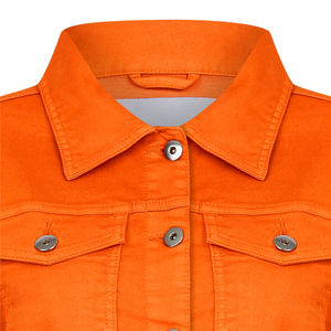 Nueva chaqueta vaquera naranja de algodón 100% de alta calidad Premium, diseño rasgado de Jean delgado para invierno/otoño, estilo Vintage para mujer - Product Image 3