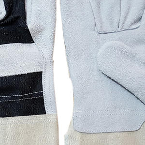 Guantes Profesionales de Una Sola Palma para Trabajos de Aparejo, Resistentes, de Cuero Dividido Reforzado de 8 milésimas de Pulgada con Grosor de 6 milésimas de Pulgada para Trabajos de Aparejo - Product Image 5