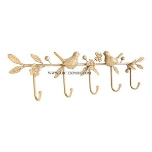 Heavy Duty Black Metal Wall Hooks Key Hooks Wall Hanger Coat Hook <b>Rail</b> for Coat Hat <b>Towel</b> <b>Wooden</b> Doors Leaf Design Metal <b>Rail</b> - Product Image 2