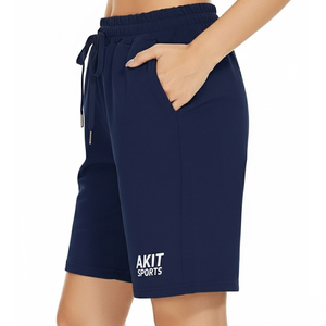 Shorts décontractés pour femmes en coton 100% respirant, de qualité supérieure, avec impression de logo personnalisée, prix de gros - Product Image 3