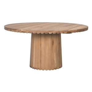 Elora Round <b>Dining</b> <b>Table</b> Handcrafted Solid Wood Circular <b>Dining</b> <b>Table</b> with Modern <b>Rustic</b> <b>Farmhouse</b> Design and Elegant Finish - Product Image 1