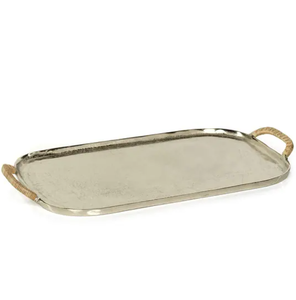 Bandeja Rectangular de plato de plata de estilo americano con asa Precio barato Bandejas multifunción decorativas de aluminio Artículos de decoración para el hogar - Product Image 5