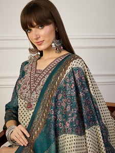 Embroidery Viscose Silk Straight <b>Kurta</b> With Pant Dupatta Sets - Product Image 3