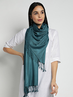 Pfauenmuster Super Weicher Großer Viskose-Pashmina-Schal mit AZO-freien Farbstoffen, Einfarbig, Frühling, Leicht, Atmungsaktiv, Modisch