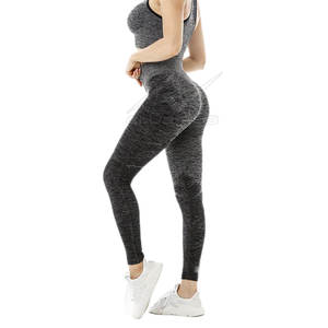 Ropa profesional de gimnasio OEM, conjunto de yoga para mujer, transpirable, de secado rápido, recién llegado con patrón sólido y logotipo frontal - Product Image 3