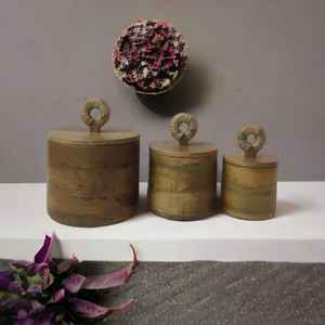 Cajas de almacenamiento decorativas talladas a mano de madera de mango marrón antiguo tamaño de forma personalizado para casa de campo cocina natural envejecido - Product Image 4