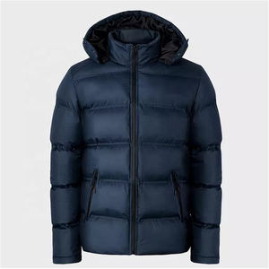 Veste matelassée pour hommes personnalisée OEM Veste d'hiver en laine à col montant avec fermeture éclair Veste en duvet résistant à l'eau coupe-vent - Product Image 3